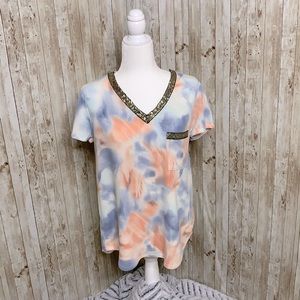 Tie dye tee with sequin details